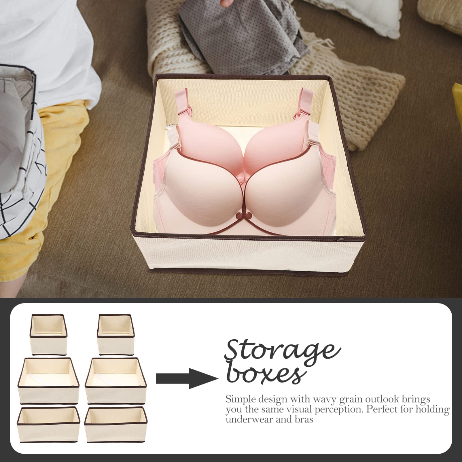 Alipis 6stücke Faltbare Aufbewahrungsbox für Unterwäsche mit Fächern Aufbewahrungsbox für Bhs und Babykleidung Platzsparend und Langlebig
