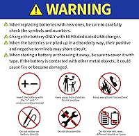 Vista 8 de EEMB Baterías D recargables 1.5V Batería de litio de celda D Cable de carga USB-C LR20 Batería de iones de litio de repuesto 5550mWh para linterna