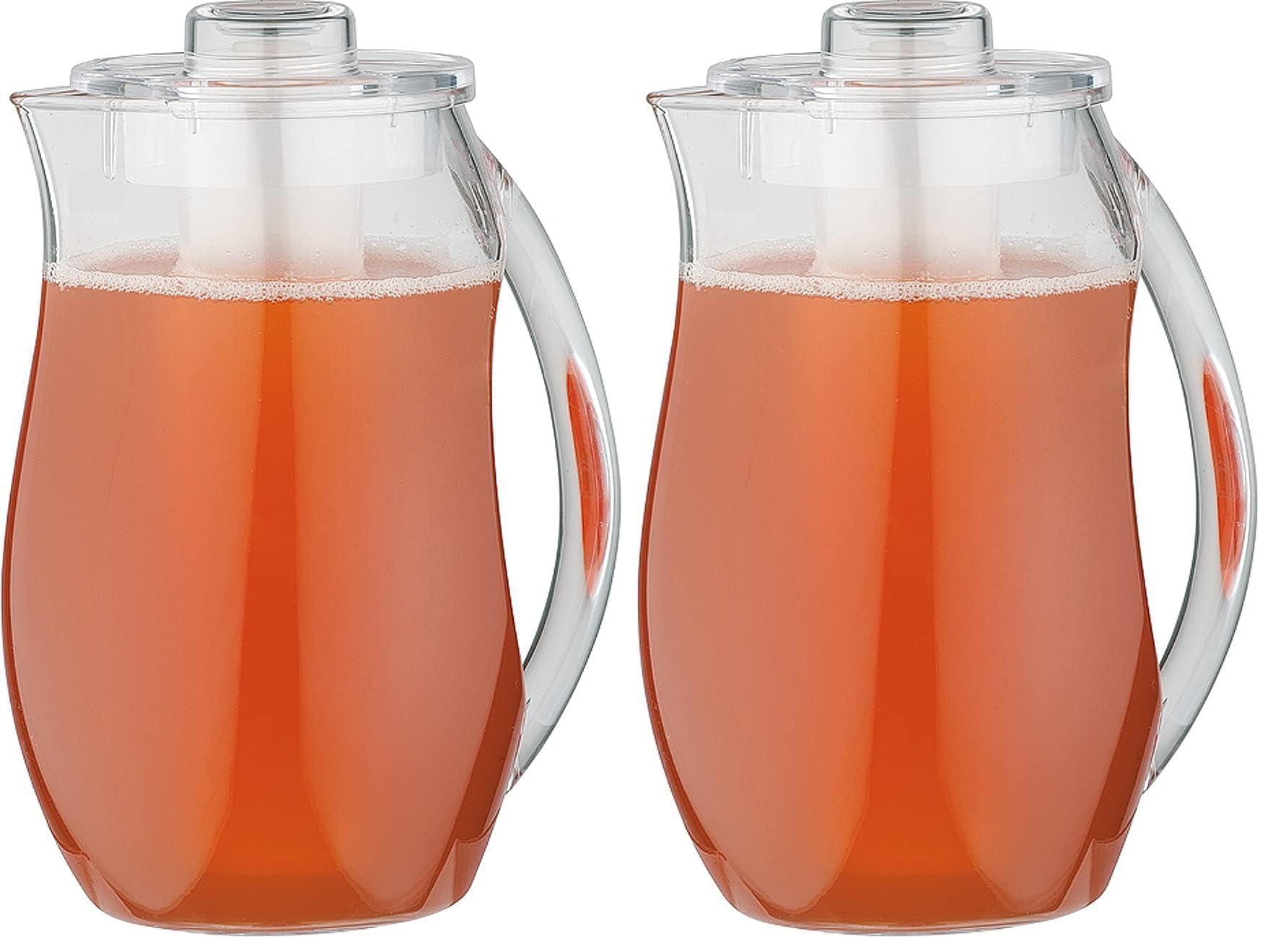 APS Saftkanne/Wasserkanne - Kanne für Getränke mit Eiswasser-Röhre - Abmessungen: 13 x 19 cm, Höhe: 27 cm, Volumen: 2,8 l (Packung mit 2)