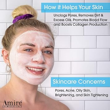 Amire Sparkling Bubble Face Mask. 30 Uses Per Container. Oxygenated Purifying Mask to Tighten Pores, Remove Blackheads, and Brighten Skin. Also Known as a Champagne Firming Facial Mask.