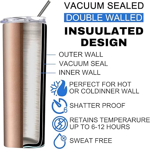 Miniatura 5 de Vasos personalizados con tapas y pajitas, vaso térmico delgado personalizado de 20 onzas con grabado láser para mamá y mujer