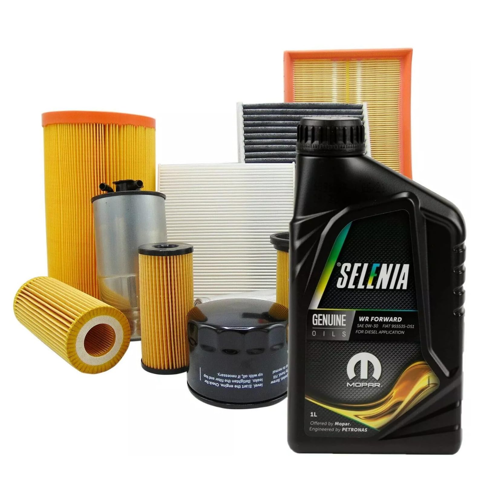 KIT TAGLIANDO 4 FILTRI + 4LT OLIO ORIGINALE 0W30 PER PANDA 3° SERIE 1.3 D MULTIJET DIESEL