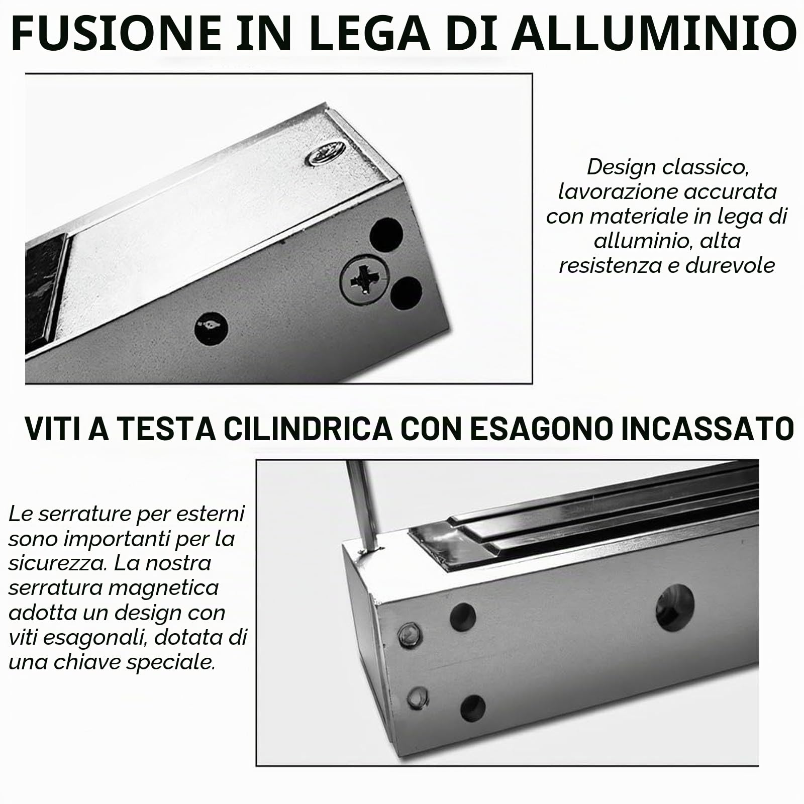 Serratura Magnetica Elettrica 280KG, Elettromagnete Porta con Staffa ZL | DC 12V Fail Safe NC, Serratura per Controllo Accessi, Sistema Sicurezza Porte in Vetro Legno e Metallo