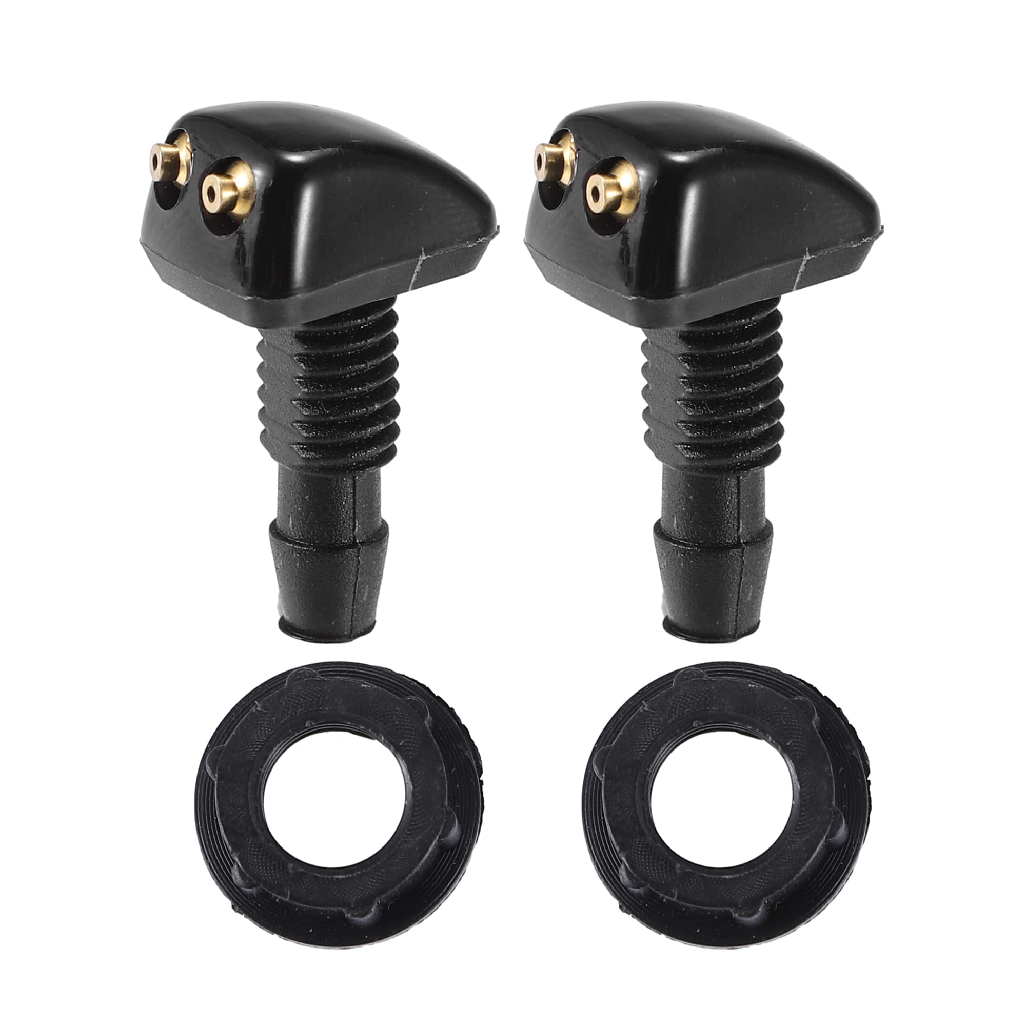 X AUTOHAUX Front Windshield Wiper Washer Nozzle Spray Jet Black - 4 Pcs