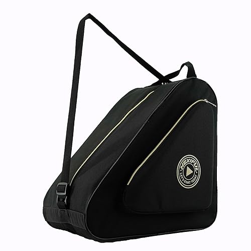 HEXIFUL Skate Bag for Ice, Inline, Roller & Quad Skates - Kids & Adults - Black/Gold