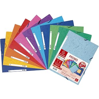 Exacompta 55510AMZE 11er Pack Einschlagmappe DIN A4 farbig sortiert aus extra starkem Colorspan-Karton mit 3 Innenklappen und 2 Gummiz gen Sammelmappe Dokumentenmappe f r B ro und Schule