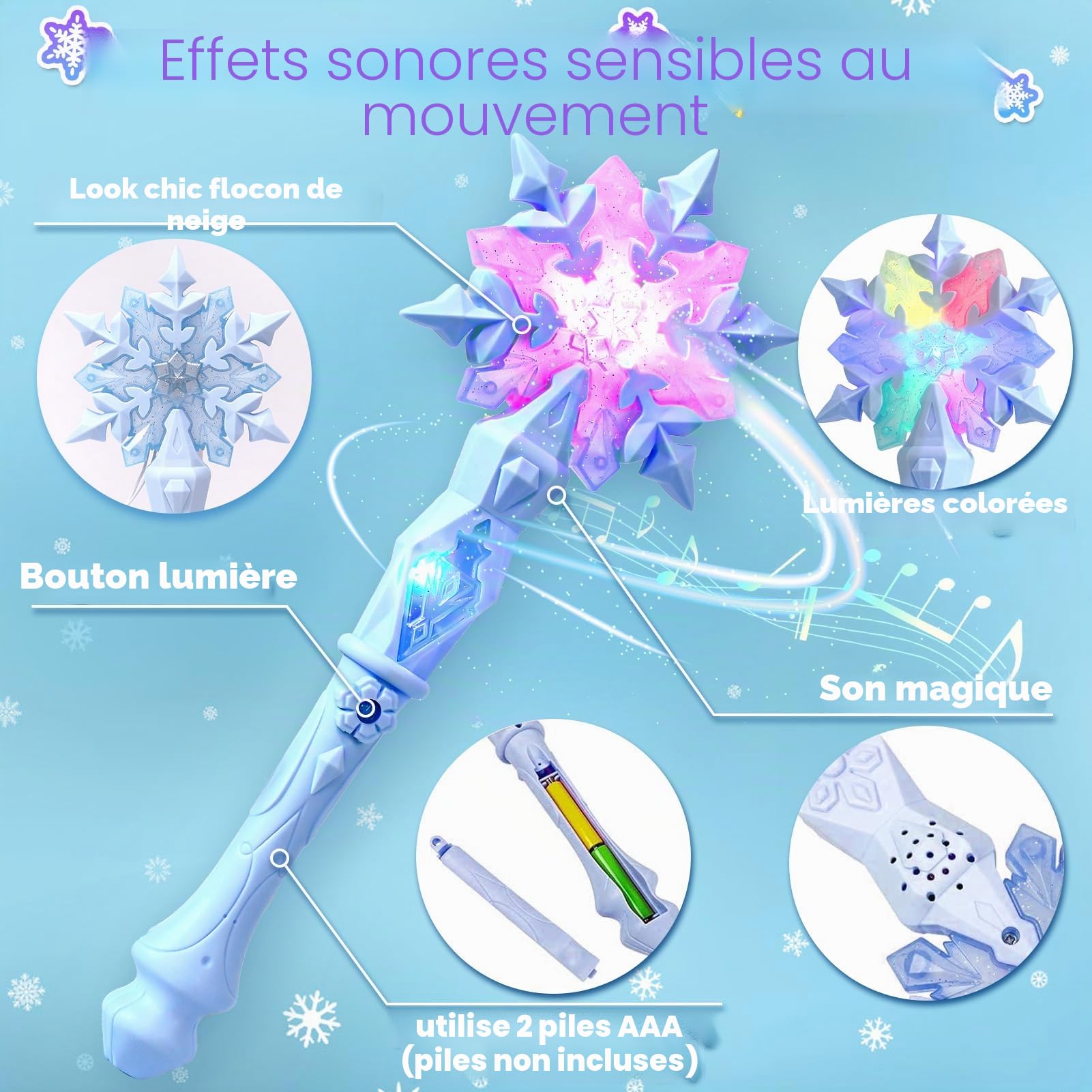 G.C Reine des Neiges Jouet Cadeau Fille 4 5 6 7 8 Ans, LED Micro Karaoke Enfants avec & Micro & Déguisement Accessoires & Baguette Magique, Cadeau pour Enfant Fille
