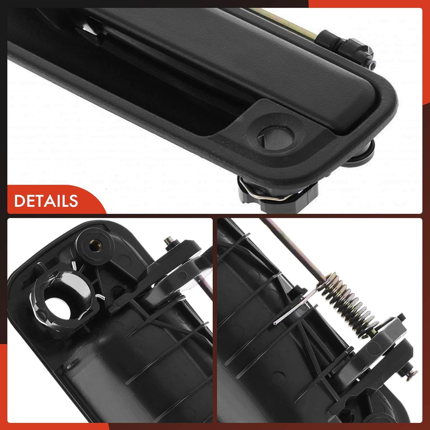 A-Premium Front Left Driver Side Exterior Door Handle with Keyhole Compatible with Honda Accord 1990 1991 1992 1993 Coupe, Textured Black, Replace# 72180-SM4-J01, 72180-SM1-000