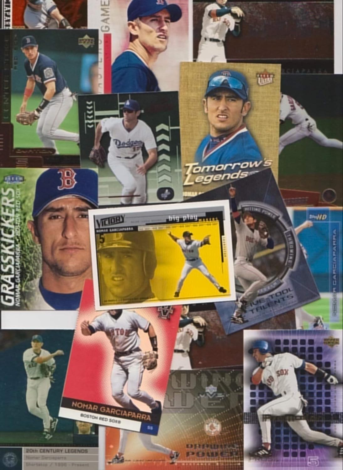 Nomar Garciaparra / 100 Different Baseball Cards featuring Nomar Garciaparra