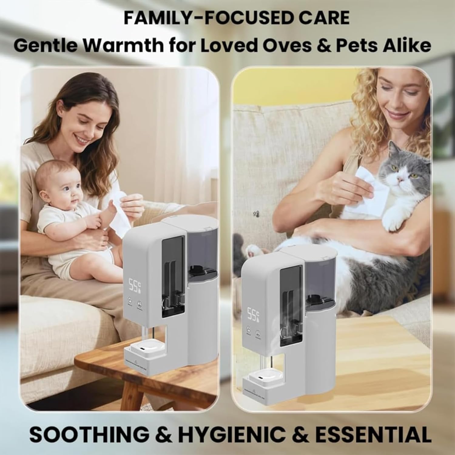 Hot Towel Dispenser with 40 Disposable Towels, Automatic Heating in 5 Seconds, Intelligent Temperature Control