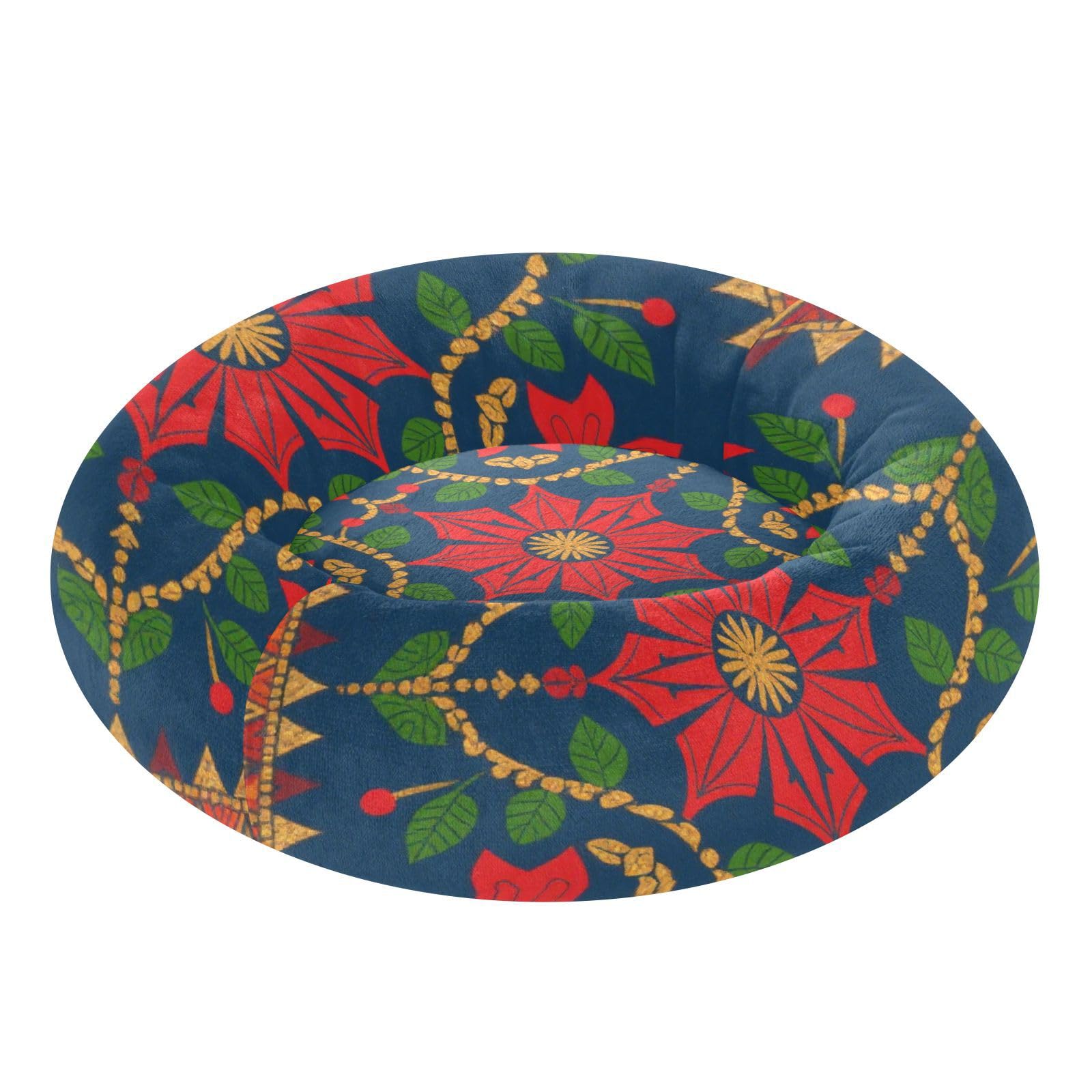 Panier apaisant bohème pour animaux fleurs colorées XS