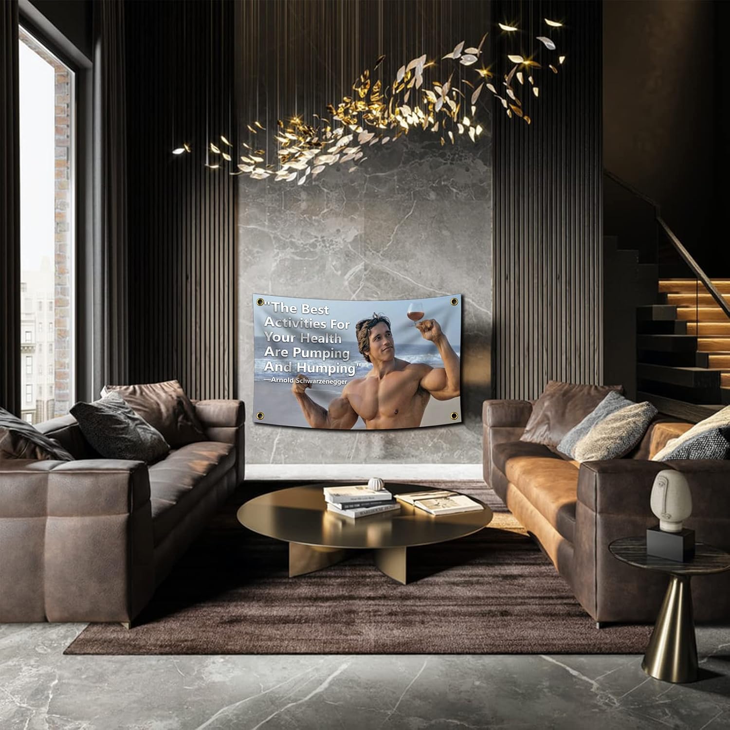 Arnold Schwarzenegger "The best activities for your health are Pumping and Humping", 90x150 cm Flagge, lustiges Poster, langlebige Männerhöhle, Veranstaltungen, Übungen ing.. - Image 5