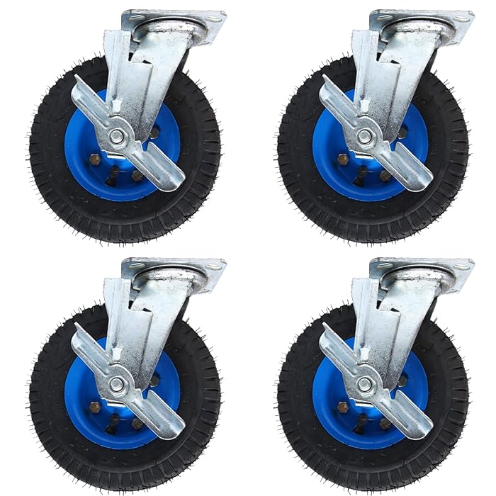 Buy Swivel Casters Set Of 4 Heavy Duty Castor Wheels With Side Brakes