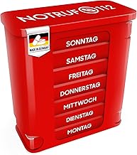 Kerpers® Pill Box 7 Days | Made in Germany | Pill Box with 4 Compartments - Morning Noon Evening Night | Medicine Box for Tablets and Supplements (1 Piece, Red)
