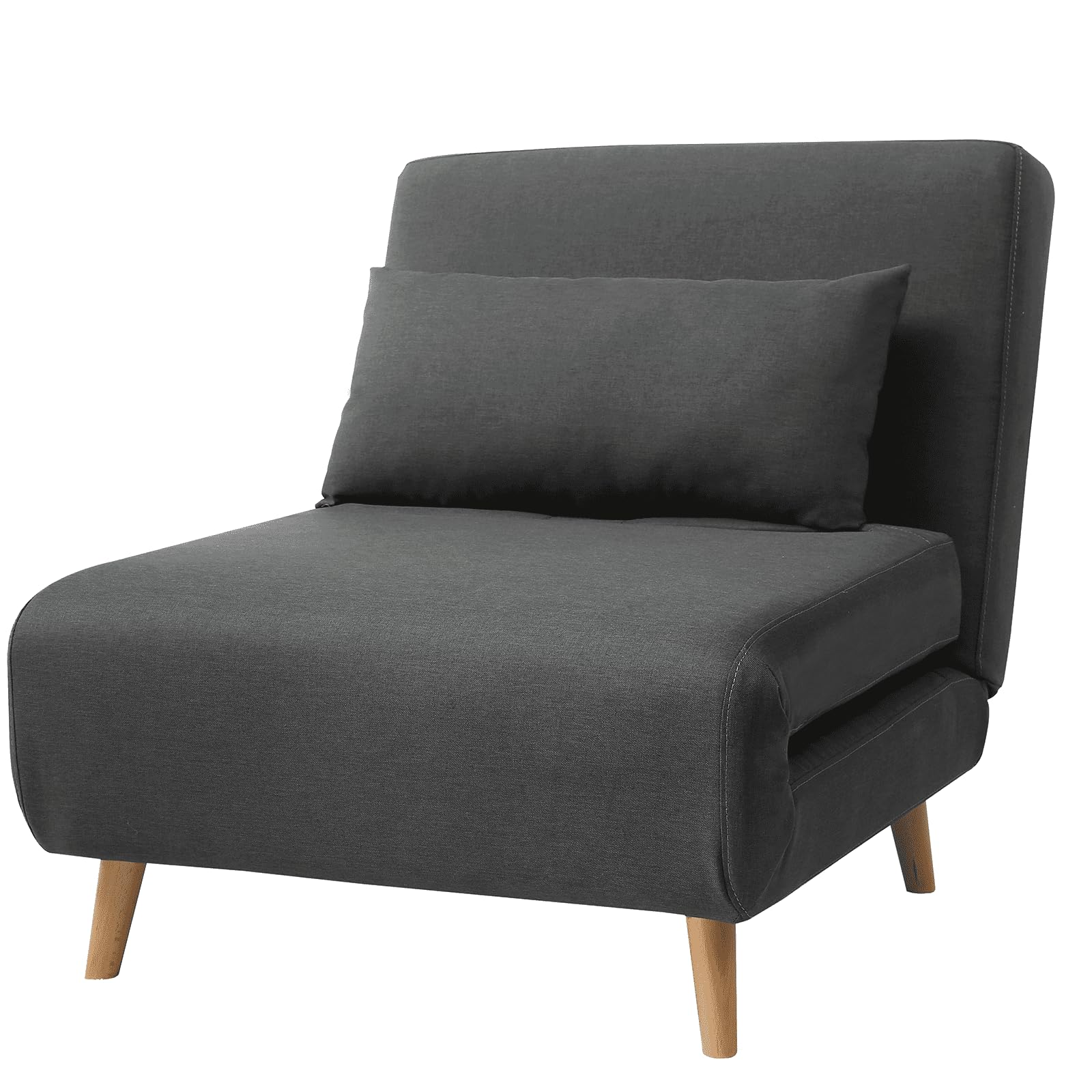 Schlafsofa, 4 in 1 Schlafsessel mit Bettfunktion, Schlafcouch, Gästebett, Einzelsofa, Polstersofa, mit Verstellbarer Rückenlehne,Chaiselongue, für Schlafzimmer, Wohnzimmer Grau