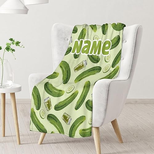 Miniatura 2 de Manta personalizada de pepinillos para niñas, niños, mujeres y hombres, suave, esponjosa, 50 x 60 pulgadas, manta de tamaño manta para cama, sofá,