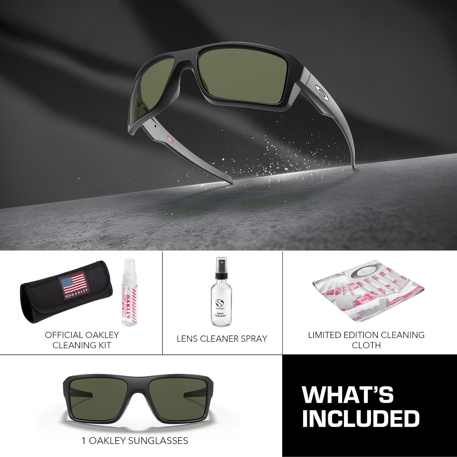 Oakley DOUBLE EDGE OO9380 Rectangle Shape Sunglasses With Official Eyewear Kit - Image 3