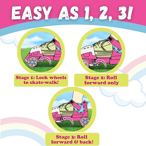 Miniatura 3 de Grow-with-Me Easy Training - Patines en línea ajustables de 4 ruedas estilo cuádruple para niños, niños pequeños y niños