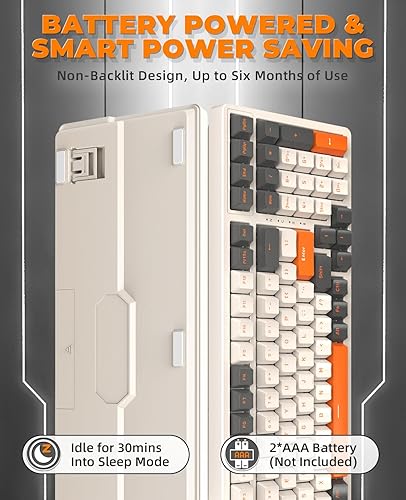 Miniatura 8 de MAGIC-REFINER Teclado mecánico inalámbrico RK96, modo dual 2.4GBT5.0 receptor 2 en 1, 100 teclas intercambiables en caliente, interruptores rojos