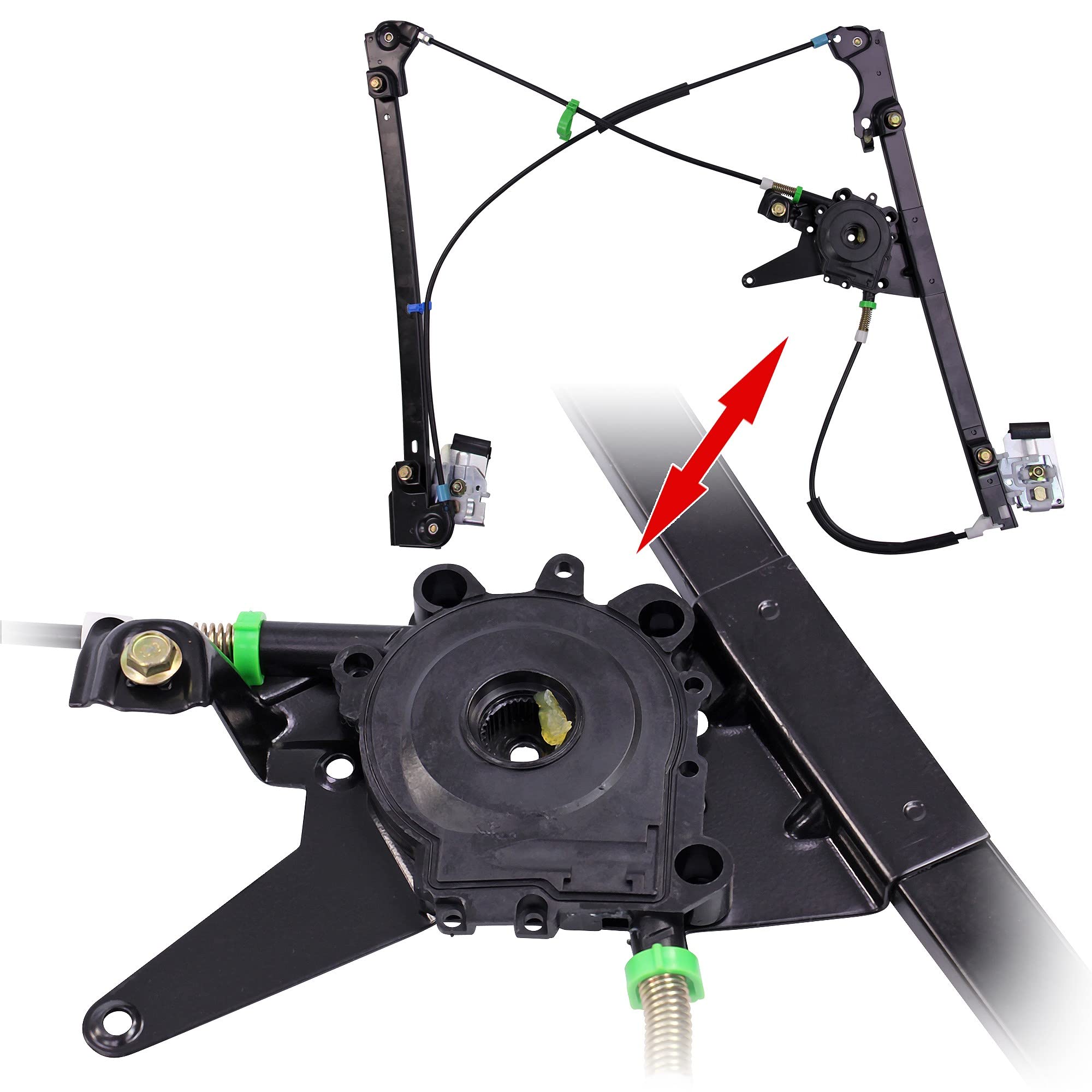 ATEC Germany 1x Elevalunas eléctrico delantero izquierdo con función confort con motor eléctrico Compatible con VW GOLF 3 (1H1), GOLF 3 Variant (1H5), VENTO (1H2)