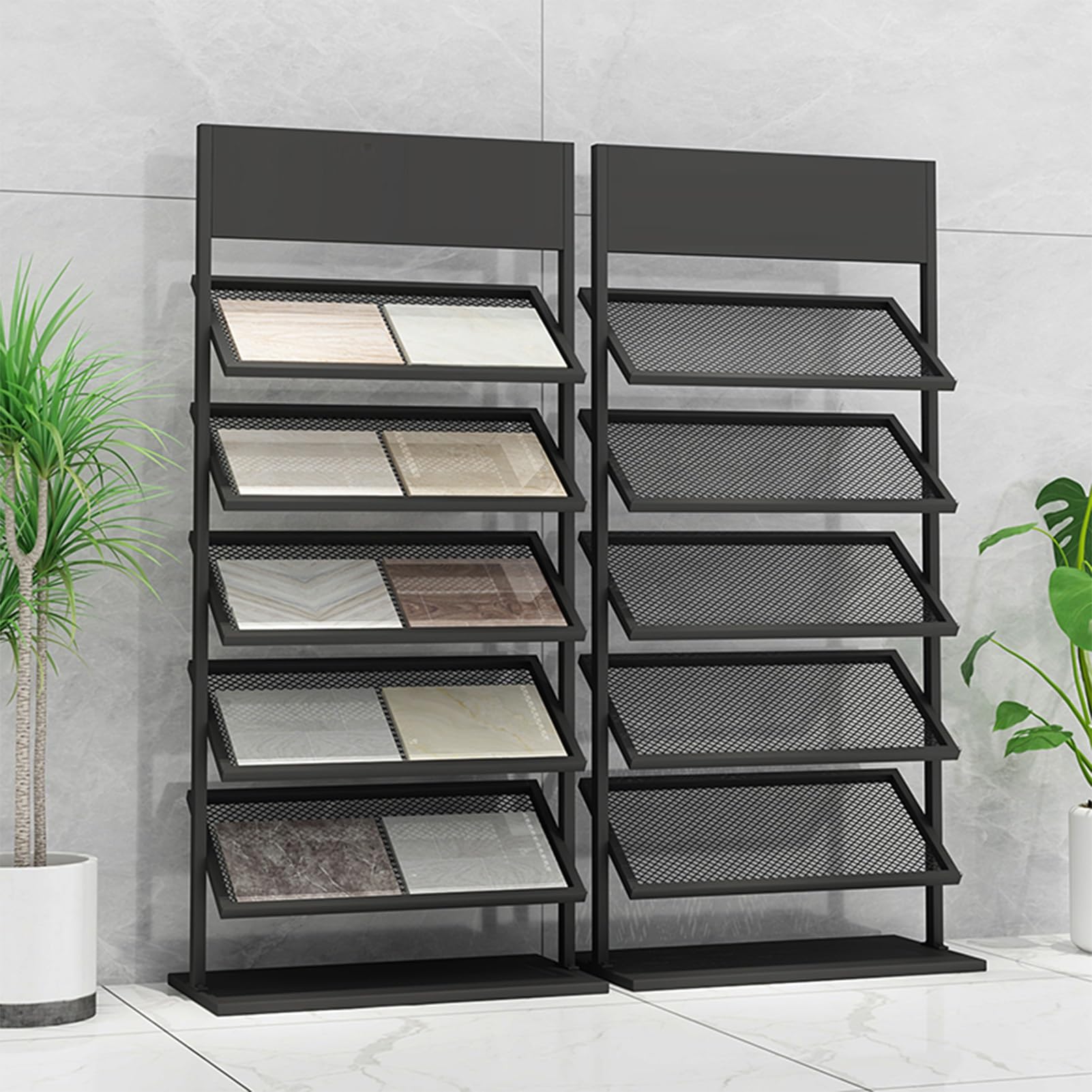 Présentoir pour carrelage de Sol, présentoir en Porcelaine, Porte-échantillons de céramique pour magasins de détail, avec Panneau d'affichage, Convient aux salles d'exposition et aux Magasin