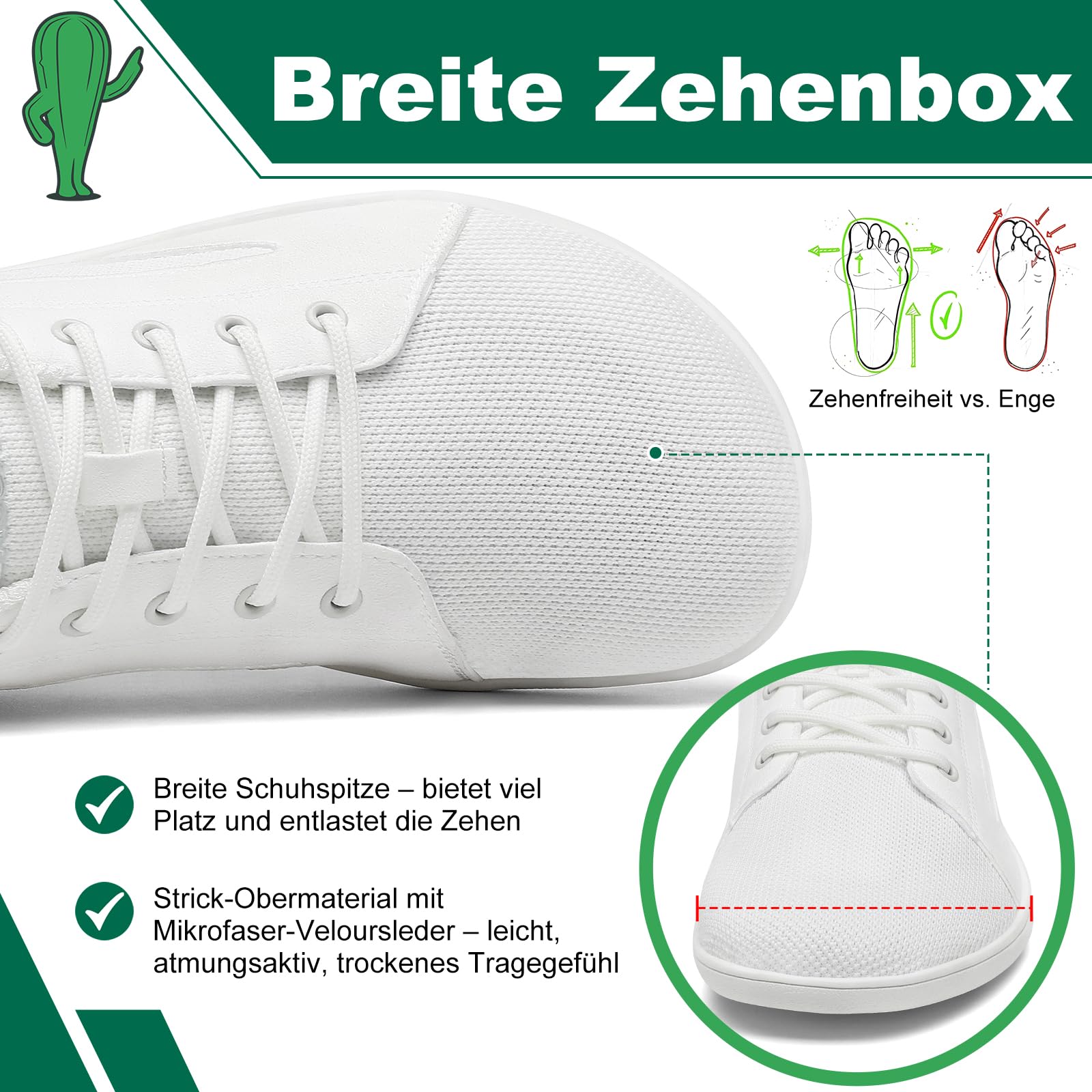 SAGUARO Unisex Knit Barfußschuhe - Weich Minimalistische Barfuß Sneaker mit Breiter Zehenbox & Zero Drop für Alltag und Reisen Gr.36-46