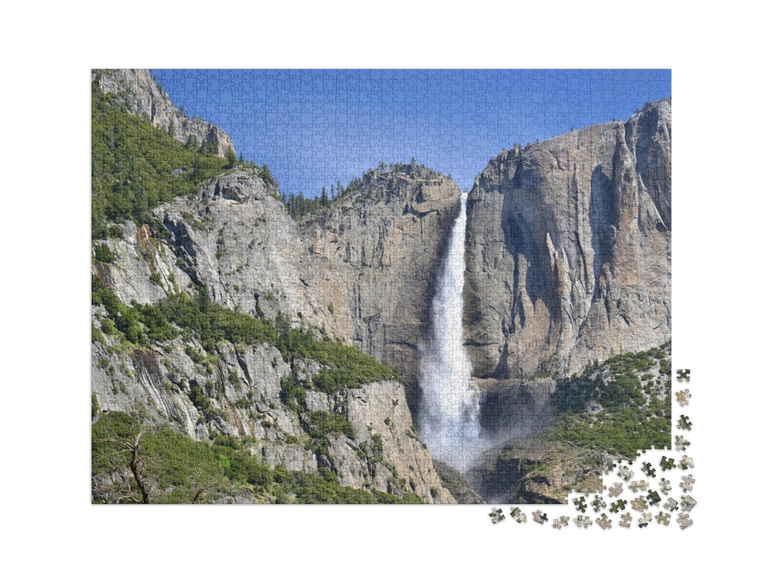 puzzleYOU: Puzzle 2000 Teile „Yosemite-Wasserfälle im Yosemite-Tal, National Park“ – aus der Puzzle-Kollektion Wasserfälle