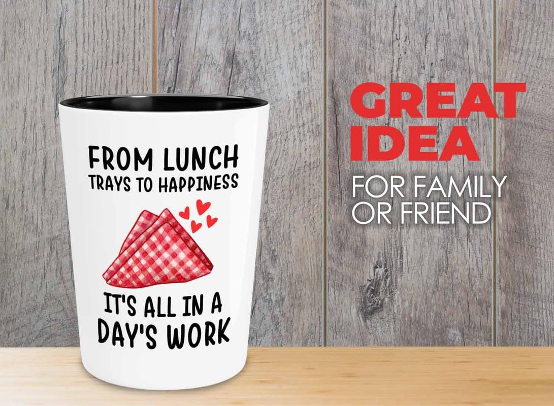Lunch Lady Shot Glass 1.5oz - From Lunch - Cafetaria Lunch lady High school serving food student