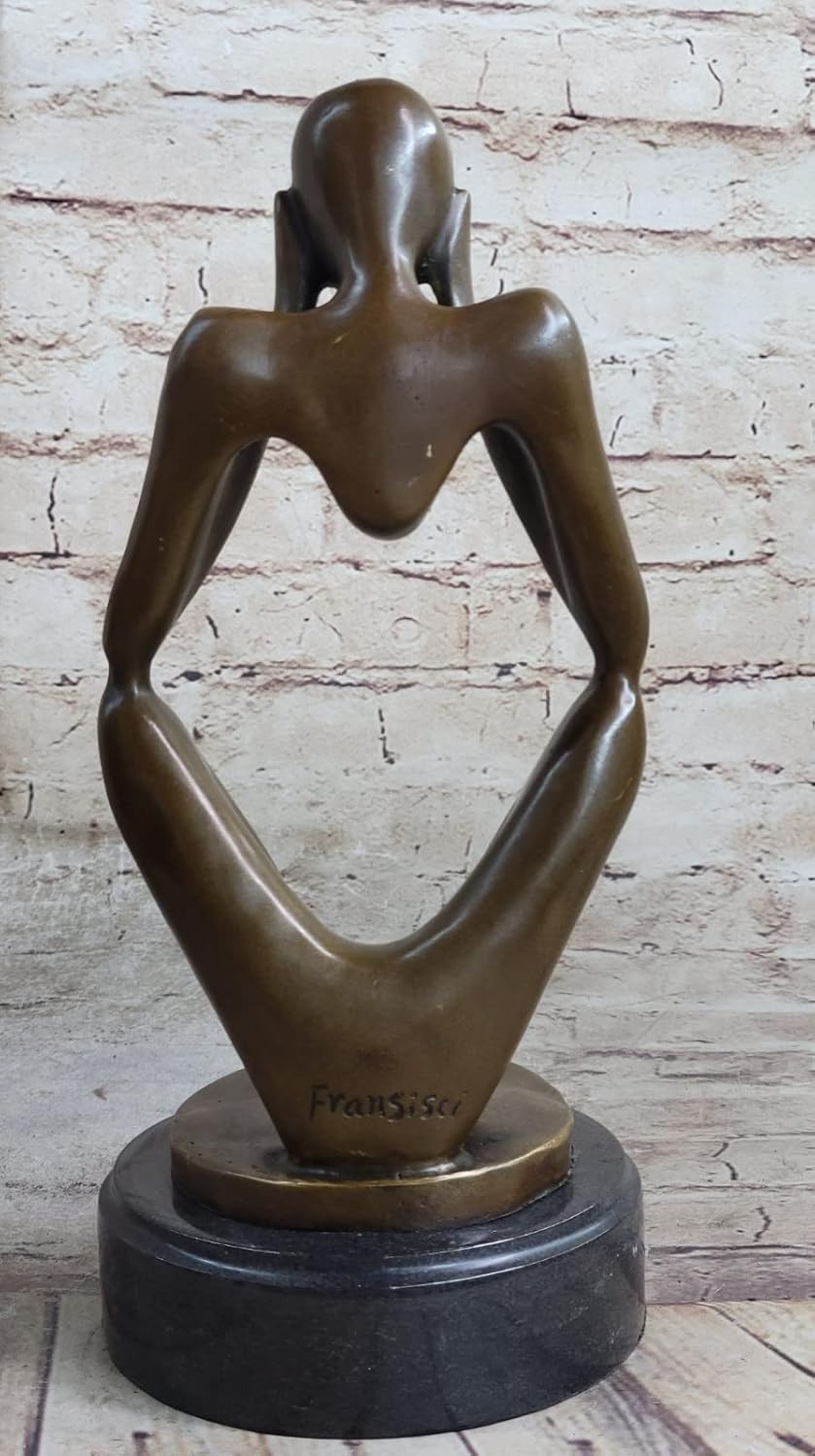 Bronze Modern Art Nude Man Bust Sculpture Marble Base Figurine Figure Decor Sale by Think Bronze Decorative Handmade Gift