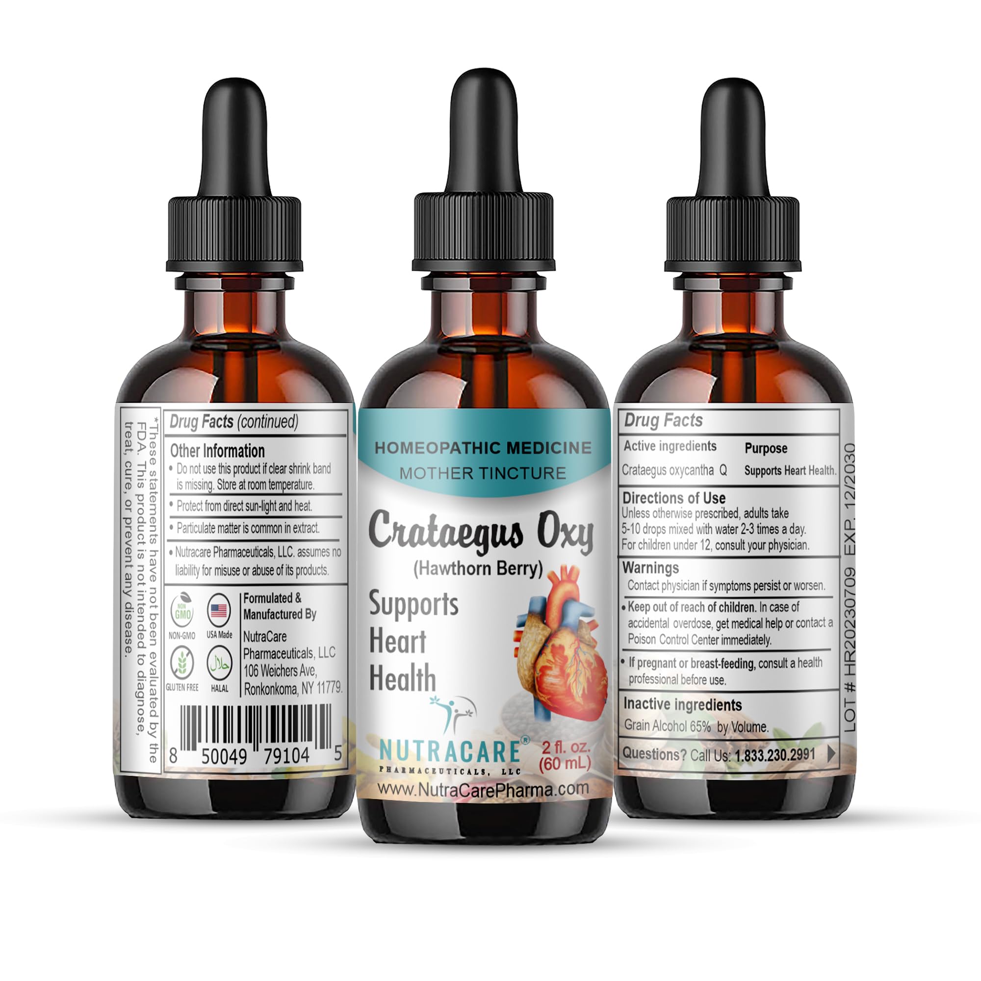 Crataegus Oxyacantha Q - Homeopathic Mother Tincture – Hawthorn Berry Extract - Supports Heart Health - 2.0 Fl Oz (60mL) - Manufactured and Shipped from USA.