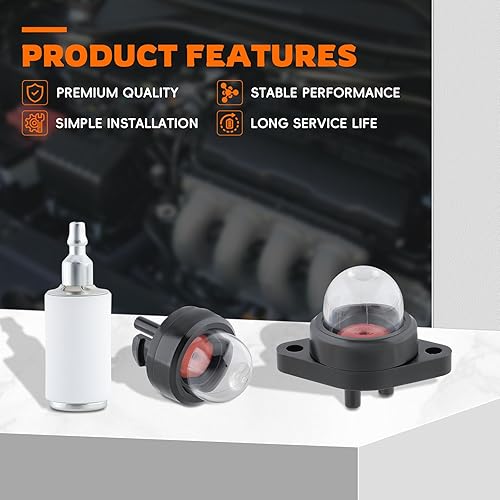 Miniatura 4 de Tubo de manguera de gas de 4 tamaños y 4 pies de largo con bombilla de imprimación a presión, bombilla Pouland de imprimación, filtro de combustible