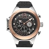 Watches for Women and Men Pride, Stainless Steel Case with Wrist Silicone Band, Quartz Multifunctional Movement, Analog Display, Crystal Diamonds and Gold Accents, 100m Water Resistant