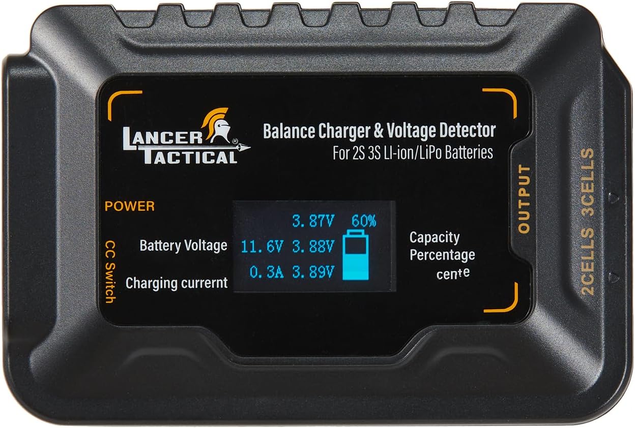 Lancer Tactical Advanced Li-Po Smart Pro Compact Balance Battery Lipo Charger w/Automatic Protection- (Black)