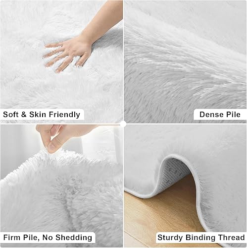 Miniatura 5 de Merelax - Tapete moderno grande, suave y peludo, ideal para sala de estar, habitación o dormitorio estudiantil, afelpado, decorativo, antideslizante
