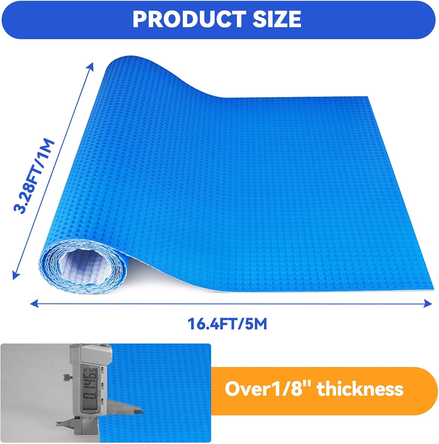 Uncoupling Membrane for Tile, 1/8''(3mm) Waterproof Flooring Underlayment –54Sq.Ft Crack Prevention Mat for Bathroom, Shower, Kitchen, Basement
