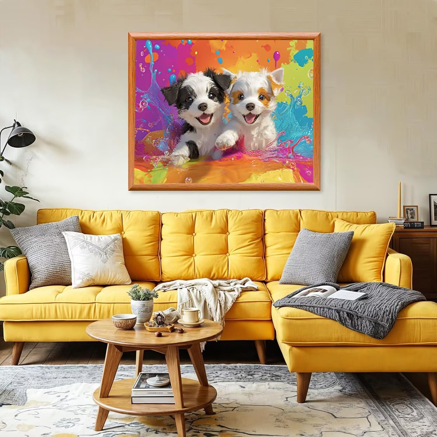 Pintar por Numeros Adultos perro lindo, DIY Painting by Numbers Kits, Pintura por Números Cuadros DIY, con Pinceles, Pinturas Acrílicas, Kit Completo para Painting, Decoración 60 x 80 cm 0F-169