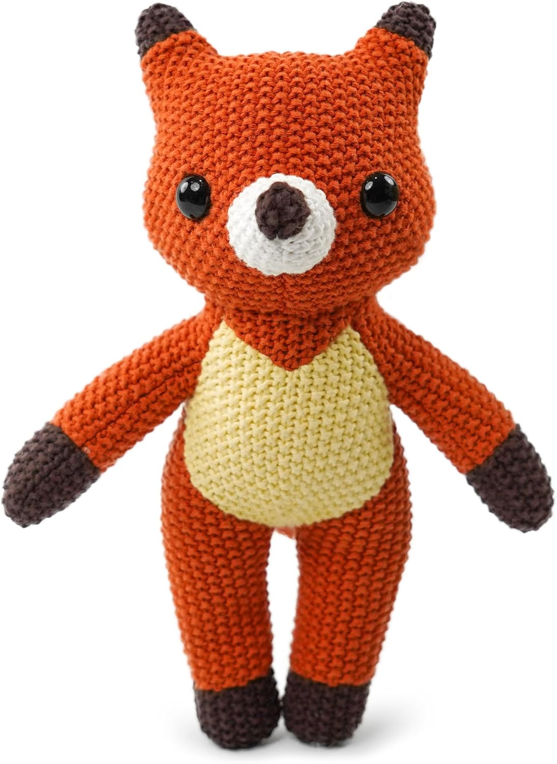 Knitted Fox Stuffed Animal,11 Inch Stuffed Animal Plush Fox Cute Animal Fox Toy for Girl,Soft Fox Toy Cotton Plush Knitted Stuffed Animals Birthday