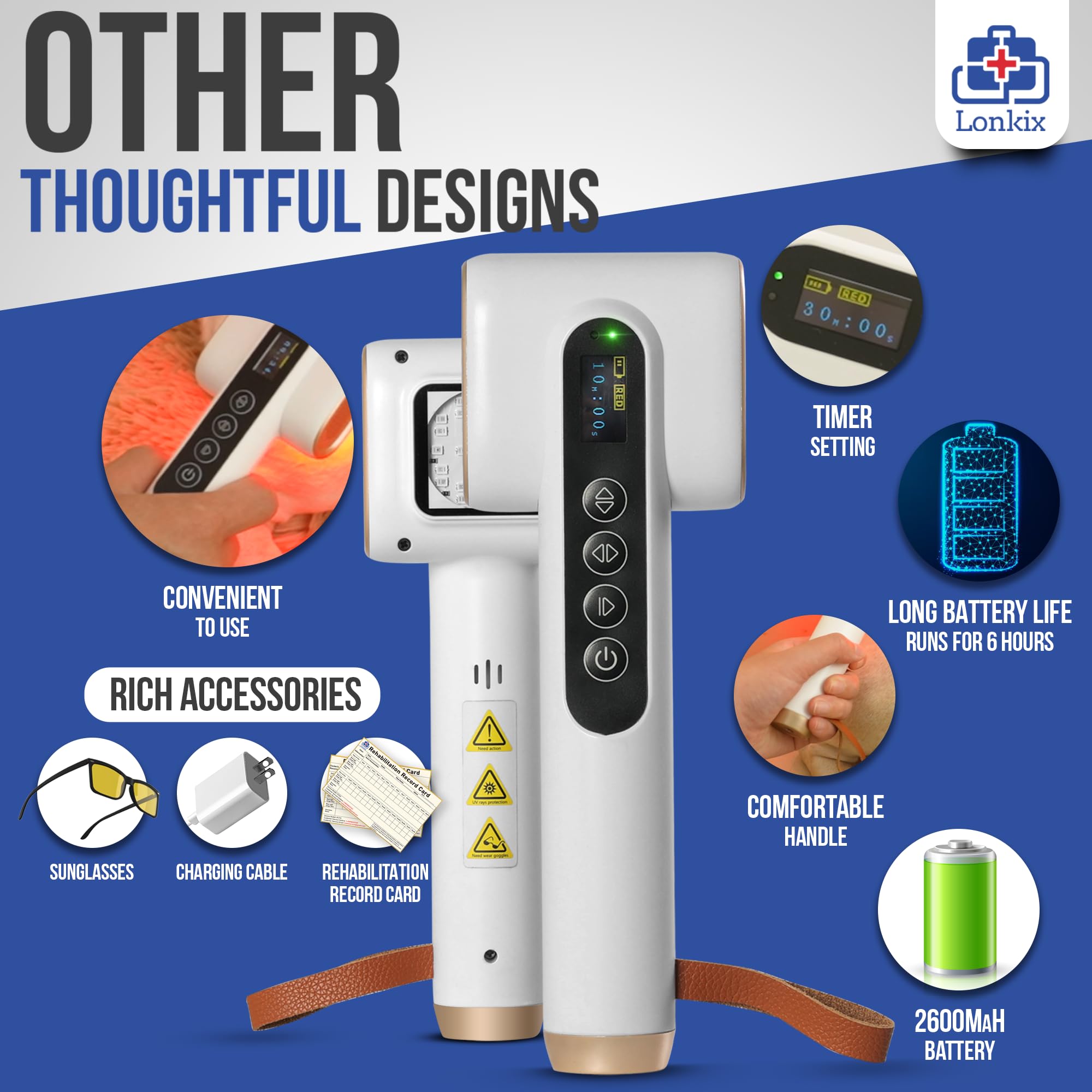Terapia de luz roja para perros y mascotas: alivio del dolor, dolor muscular y articular, reduce la inflamación, cura heridas y elimina problemas de la piel, color blanco