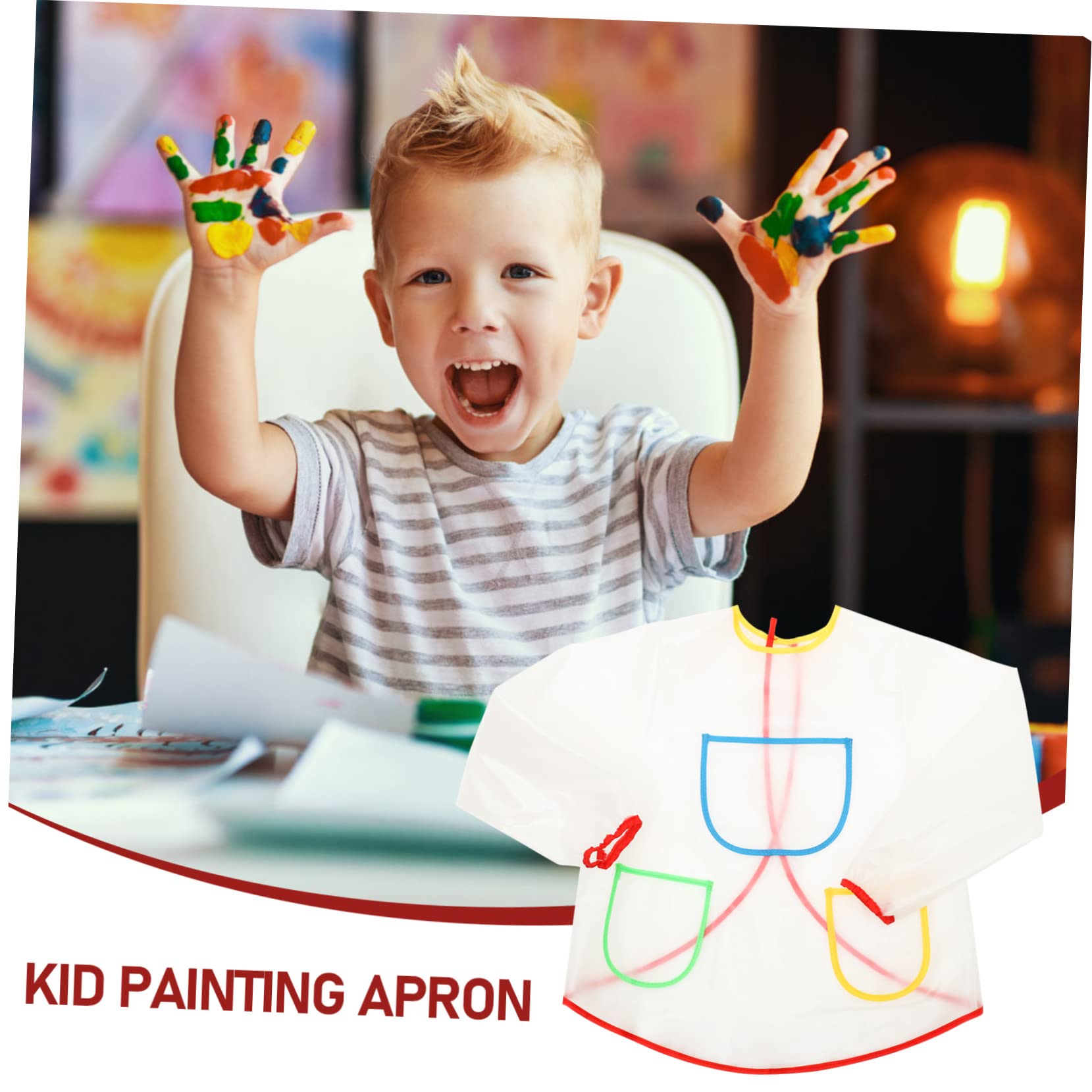 UPKOCH 3 Piezas delantal de pintura baberos para bebe baberos para niños pequeños delantal niño delantal infantil delantal transparente delantal de cocina pintado ropa de trabajo vestido