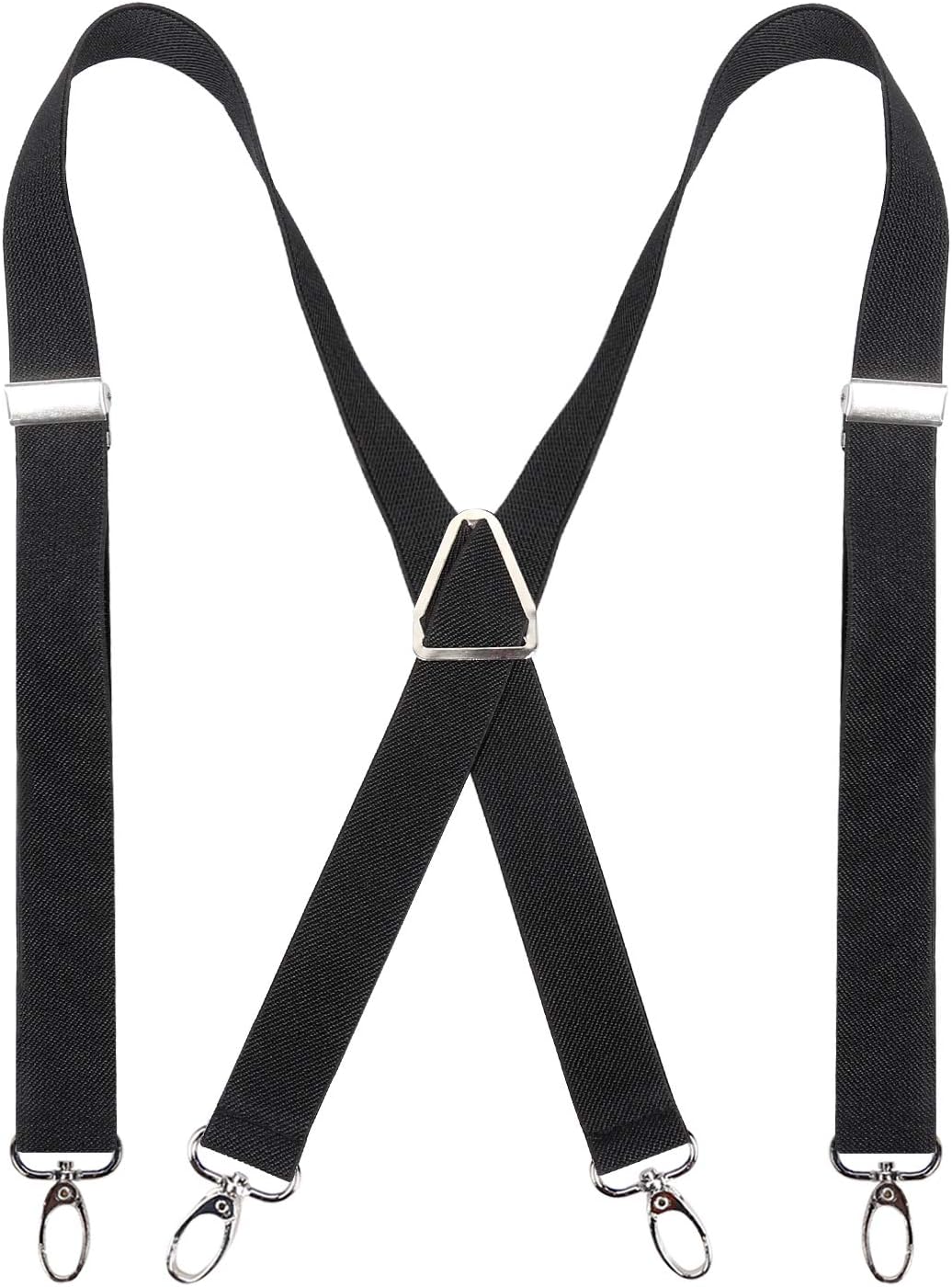 Alizeal Solid Skinny Suspenders X Shape for Men with Elastic Band