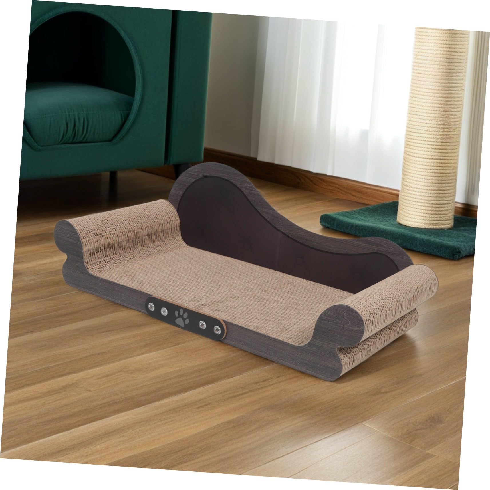 Rascador para Gatos Sofá de Cartón Ondulado Resistente sin Desprendimiento Protege Muebles y Fomenta Arañado Saludable Interiores