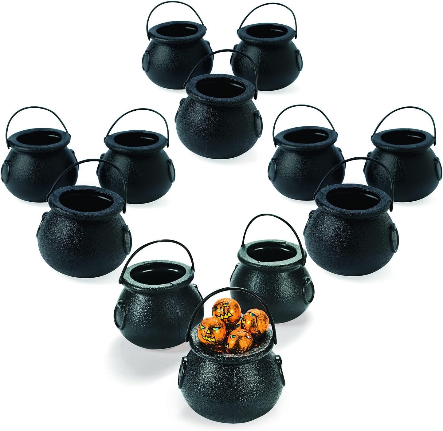 Fun Express Bulk Candy Kettles, Cauldrons, 144 Pieces, Halloween, St. Patrick's Day or Witches and Wizards Party Favors