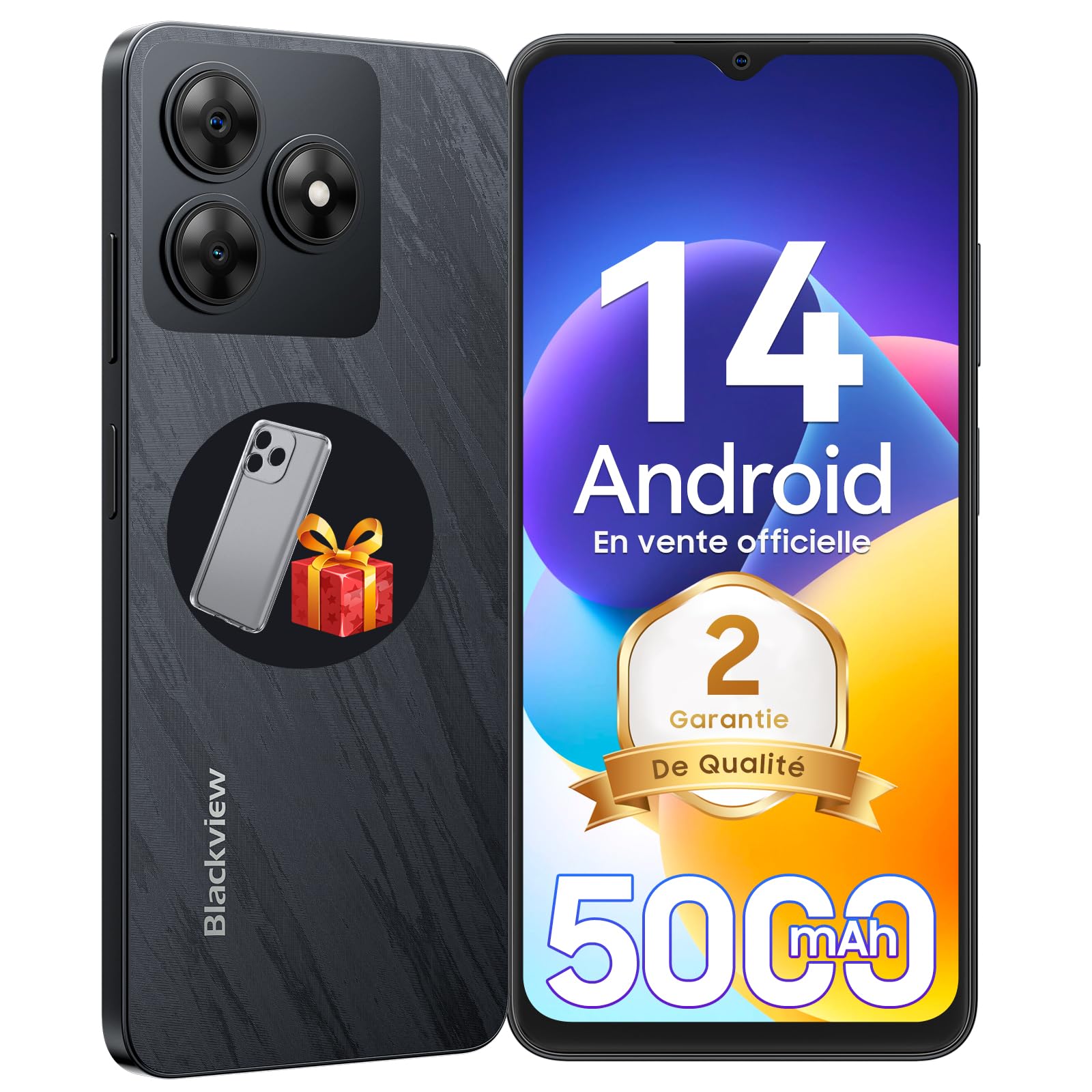 Blackview Wave8C SIMフリー　6GB 64GB ブラック Blackview Wave 8C Android 14 téléphones Portables débloqués, Écran