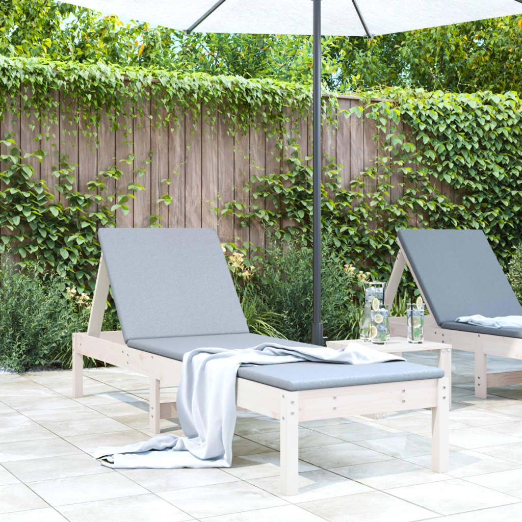 Chaise longue en pin massif blanc 199,5 cm : le transat de jardin robuste et reglable