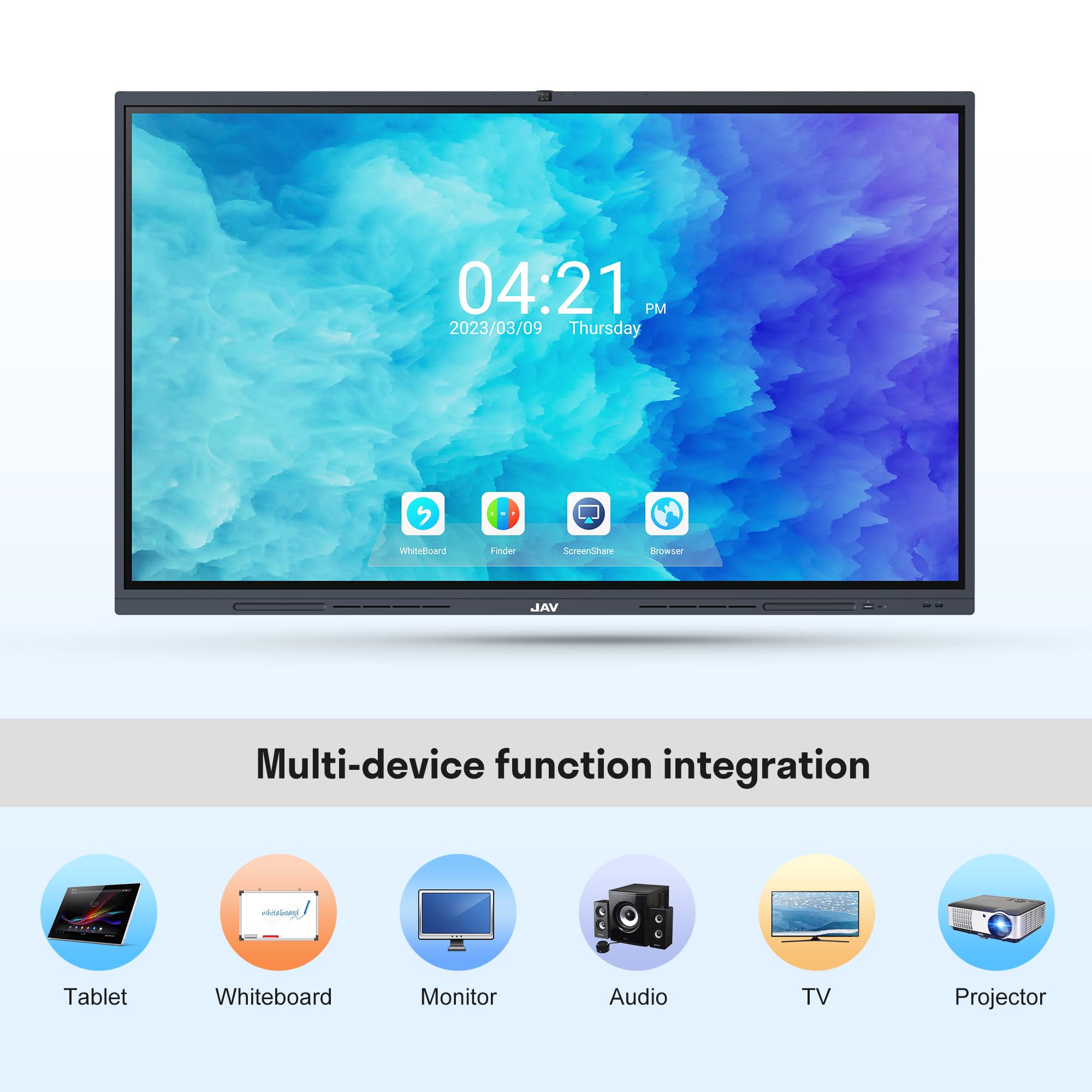 JAV Quadro inteligente H11S-1 de 65 polegadas interativo com