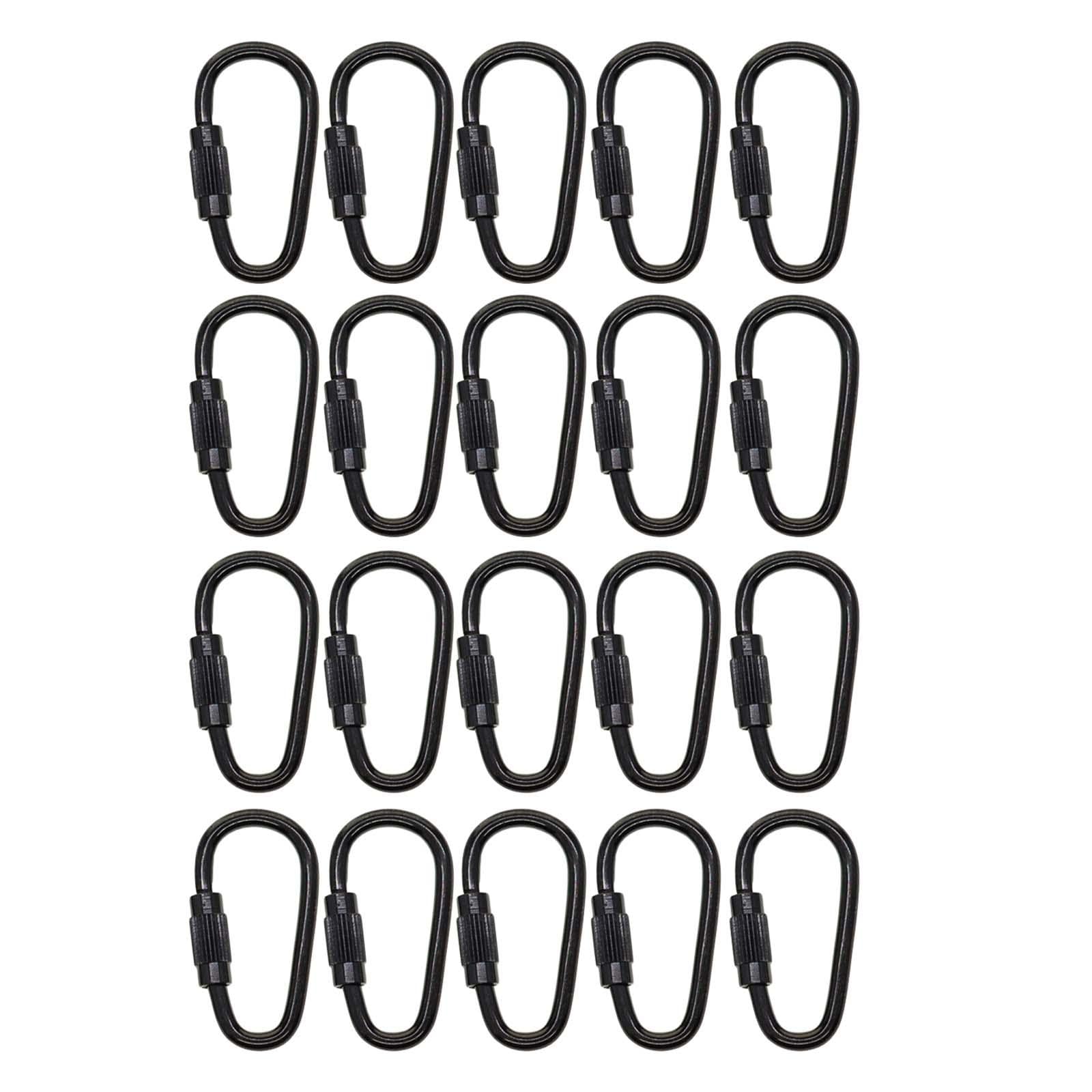 Dickly 20Pcs Small Locking Carabiner Clip 1 Inch Lightweight Screw Lock Carabiner