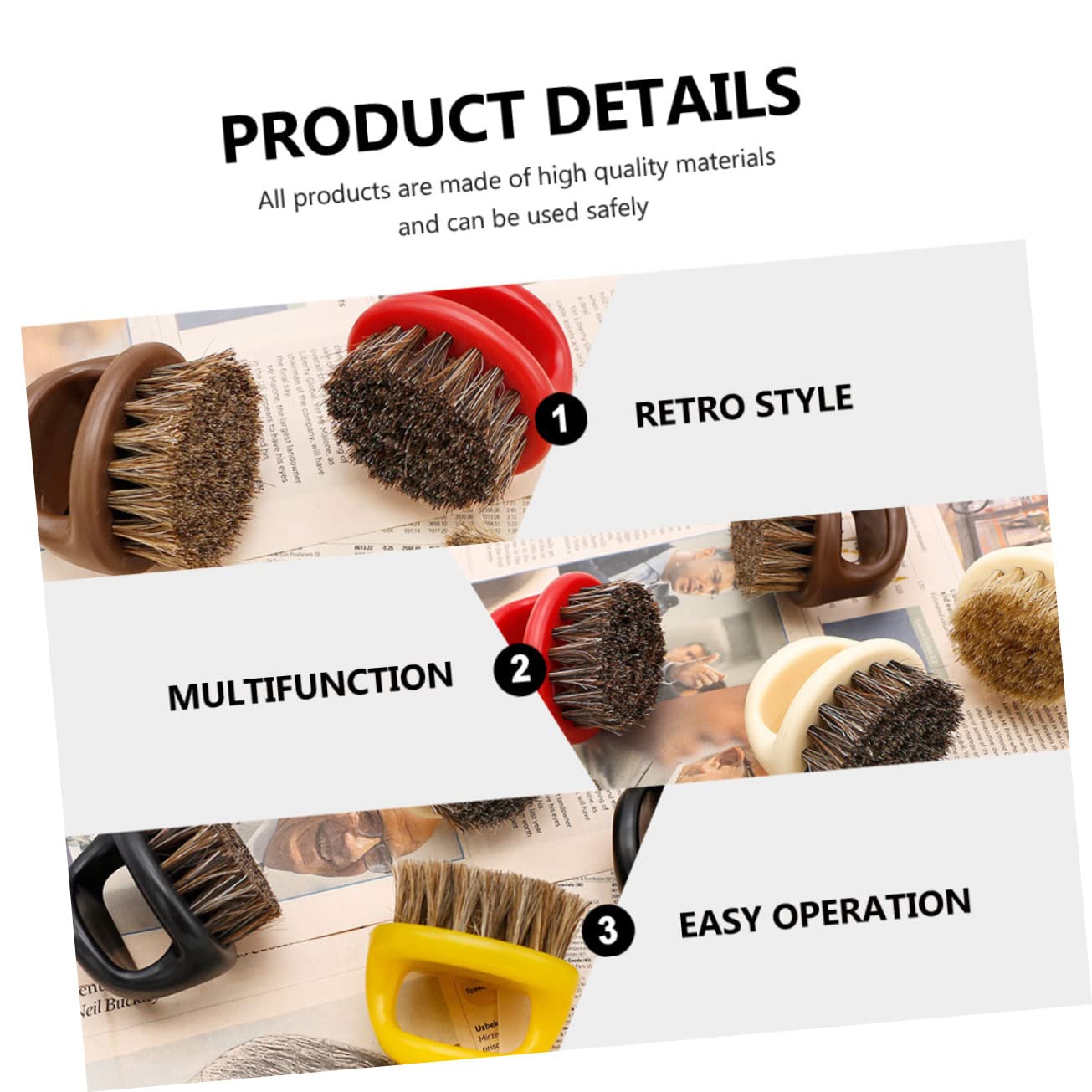 Beavorty 8 Pz Pennello per barba criniera abito portatile spazzola per la pulizia uomo nylon