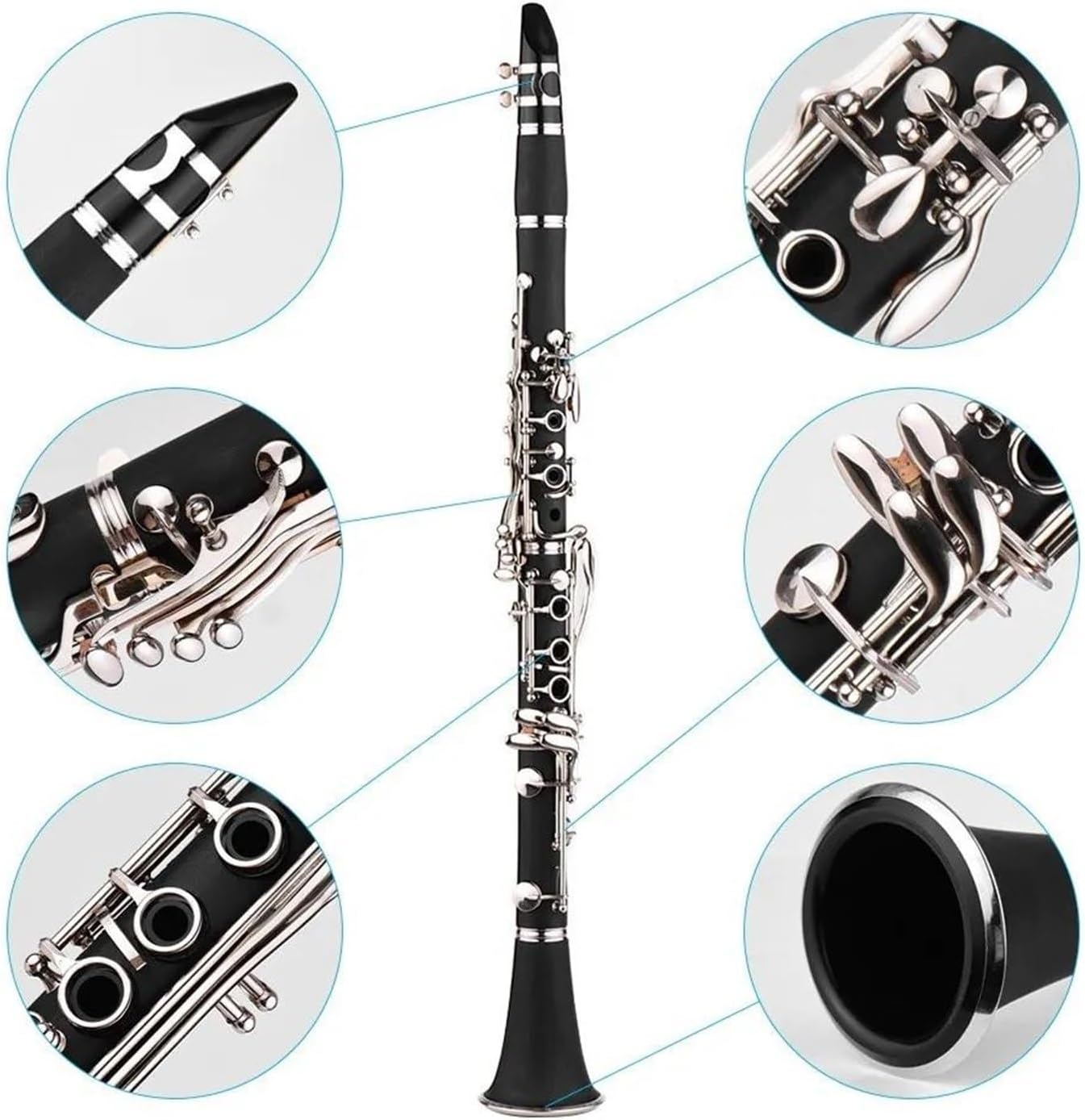 ABS 17 Key BB Flat Soprano Binocular Clarinet