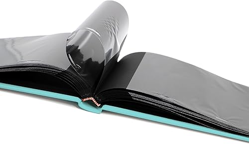 Miniatura 8 de Holoary Álbum de fotos pequeño de 4 x 6 pulgadas, tapa dura de lino, capacidad para 50 fotos, encuadernado con páginas negras, mini álbumes de fotos