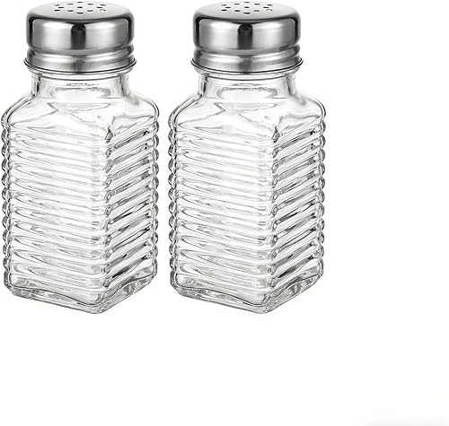 Miniatura 7 de Juego de 2 saleros y pimenteros, coctelera de vidrio de 2 onzas con tapa de agujeros de acero inoxidable, recipientes para especias para condimentos
